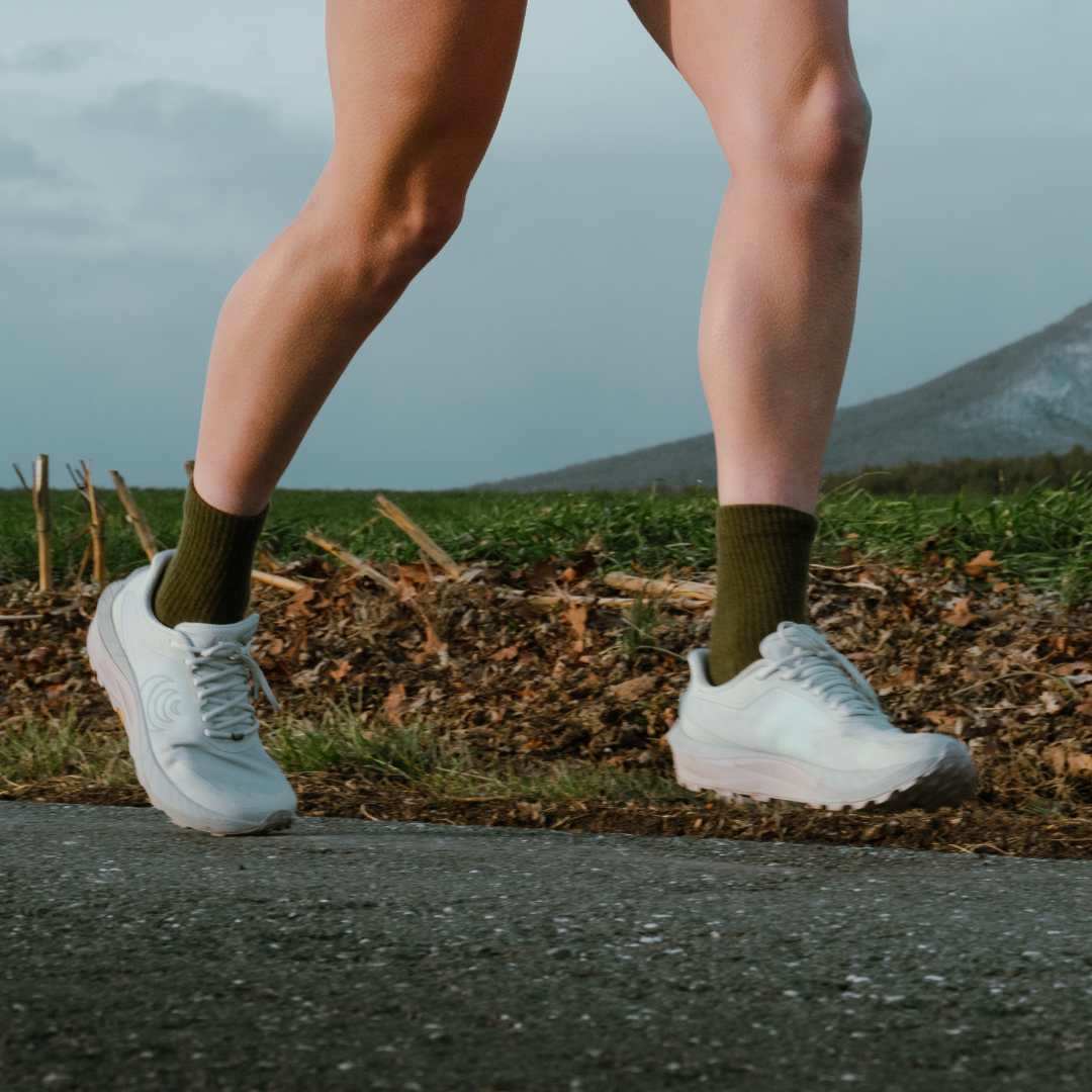Olive drab merino toe socks